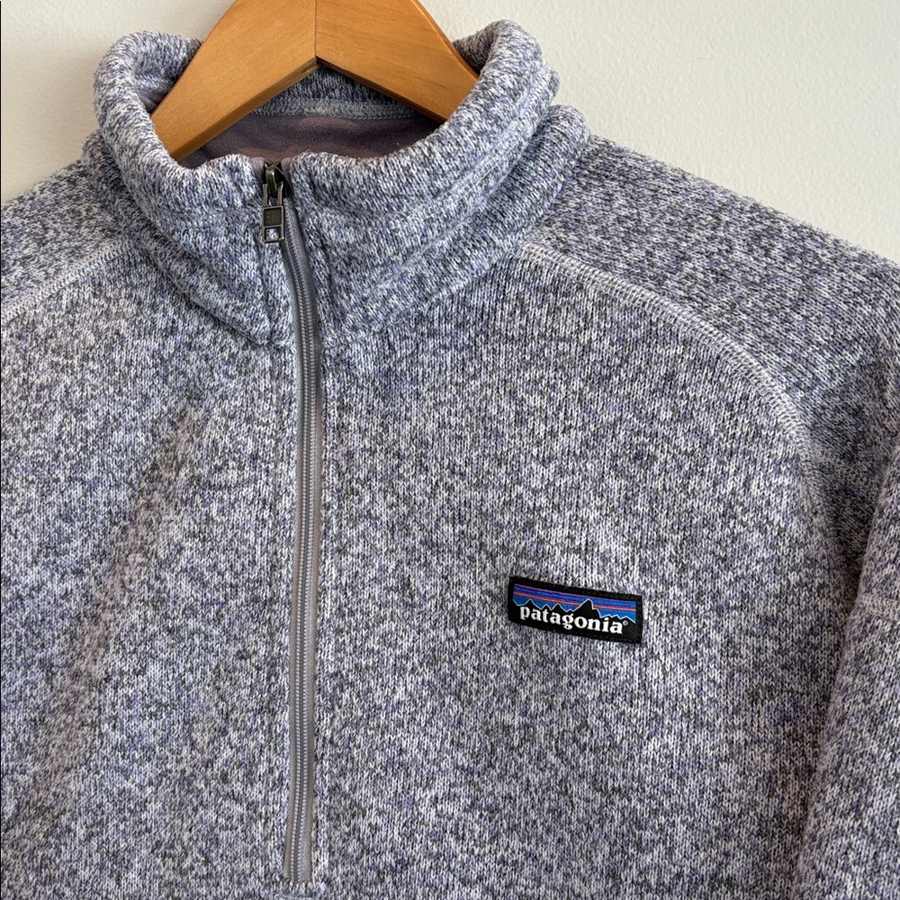 Patagonia Better Sweater Heathered Lavender & Grey 1/4 Zip - Picture 2 of 7